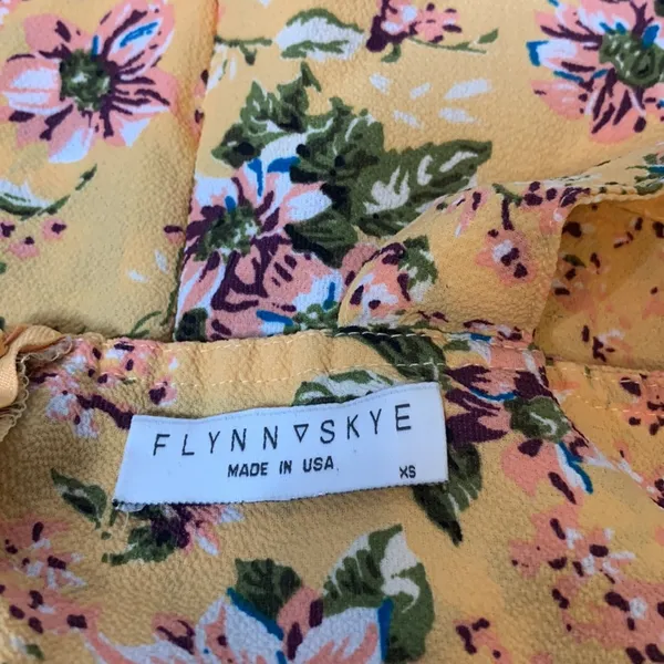 Flynn Skye Leila lace up dress squash floral print sz XS‎ - Image 6