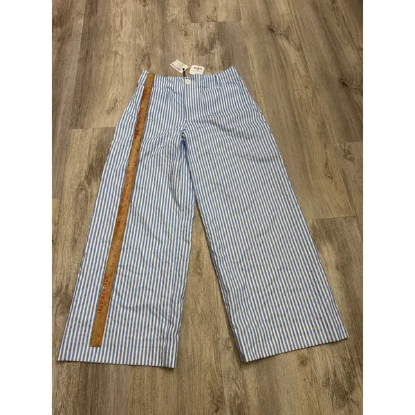 Miou Muse Blue White Striped High Rise Wide Leg Pants New Size Medium - Image 7