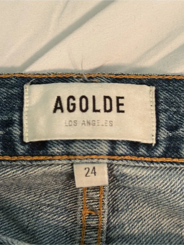 Agolde Riley High Rise Boyfriend Jeans in Blue - Image 4