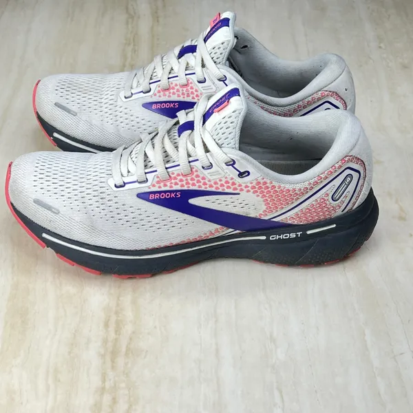 Brooks Ghost 14 Womens Running Shoes White Purple Pink 1203561B192 Size 10.5 B - Image 12