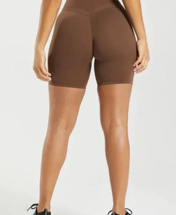 Gymshark x Whitney Simmons V3 Dandelion Brown Biker Shorts - Image 2