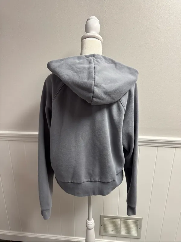 Vuori Restore Half 1/2 Zip Hoodie Fleece Sweatshirt Long Sleeve Gray Blue Medium - Image 13