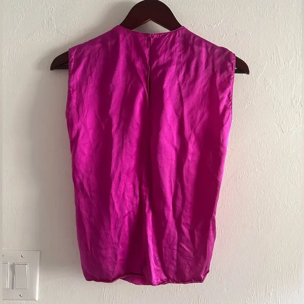 Amanda Uprichard Freya Silk Top in‎ Dark Pink Sz S - Image 4
