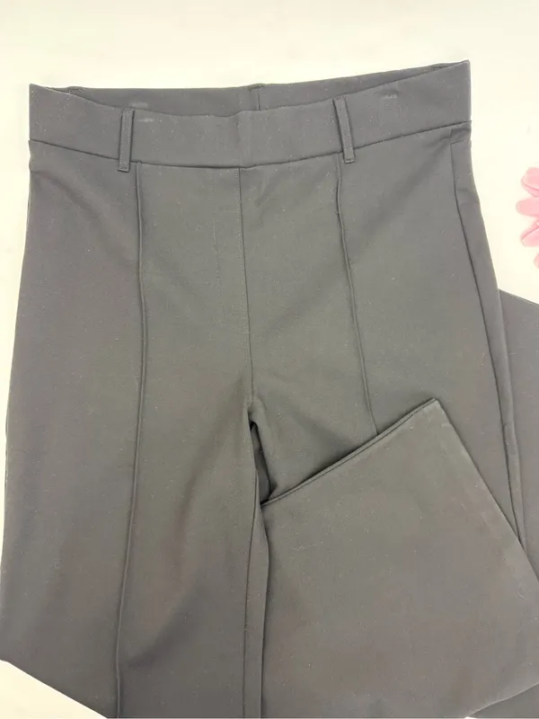 Quince Ultra-Stretch Ponte Flare Leg Pants Black 30” Inseam Office Career - Image 7