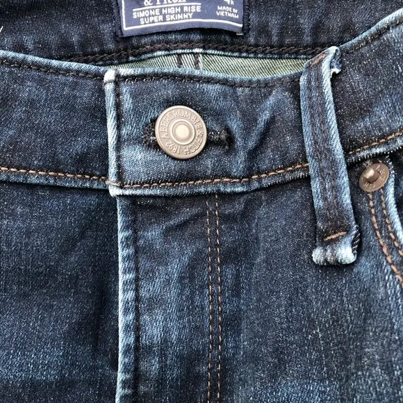 Abercrombie & fitch Simone high rise super skinny women’s size 27 4R dark‎ wash - Image 7