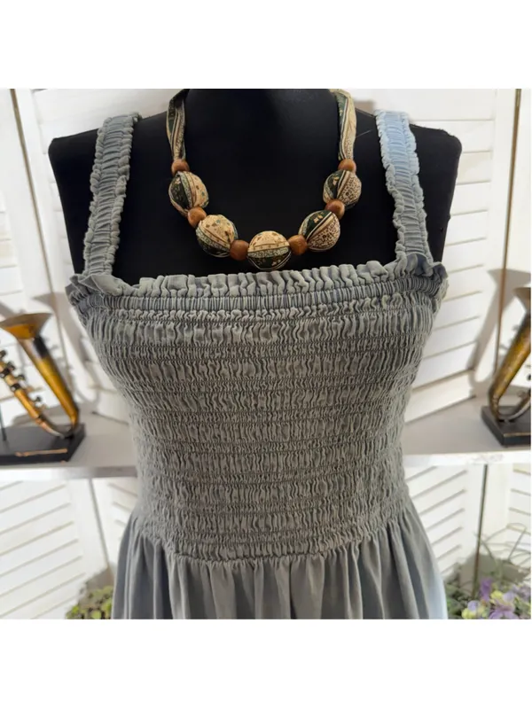 Vintage Y2K Gap babydooll denim dress tiered cotton cottage boho Western coastal - Image 11