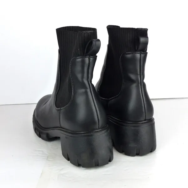 Steve Madden Hayle Chelsea Boots Womens 9 Black Vegan Chunky Lug Sole Platform - Image 7