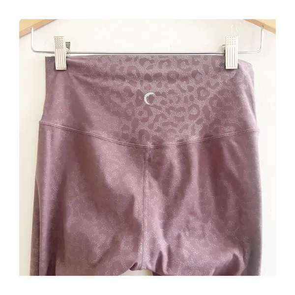 Zyia Leggings Womens Mauve Pink Leopard Print High Rise Gym Training Activewear - Image 6