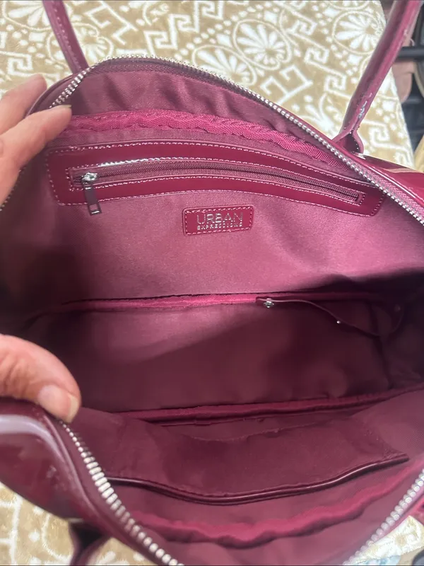 Urban Expression Patent Burgundy Top-Handle Satchel - Image 9
