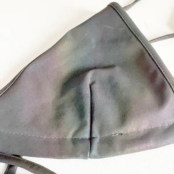 Club Exx Dolls Kill Womens Chrome Iridescent Wrap Triangle Rave Bikini Bra Top L - Image 2