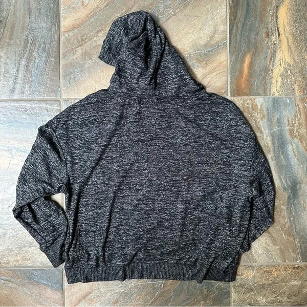 Gap Softspun Crop Hoodie Women’s Size Large Black Marl - Image 5