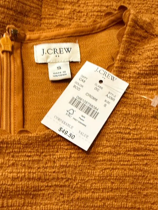 J. Crew Camel Textured Scalloped Scoop Neck Sleeveless Shell Top Size Small NWT - Image 6