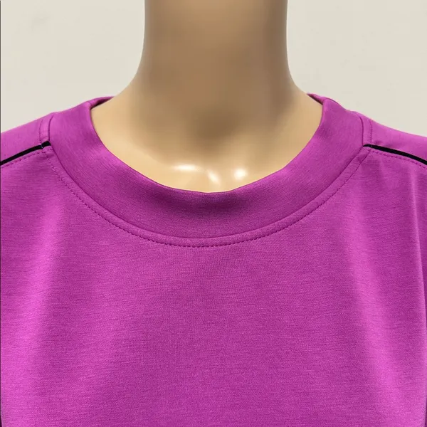 NWOT all in motion Purple Cropped Sweatshirt with Black Piping Accents size XXL - Image 3