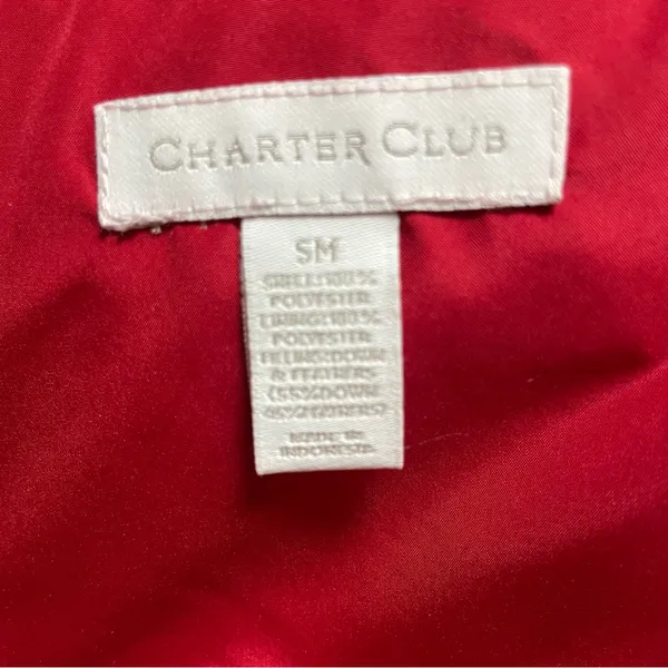 Charter Club Red Puffer Equestrian Preppy Vest Small - Image 3