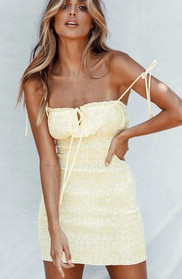 Princess Polly Mini Dress Yellow - Image 3
