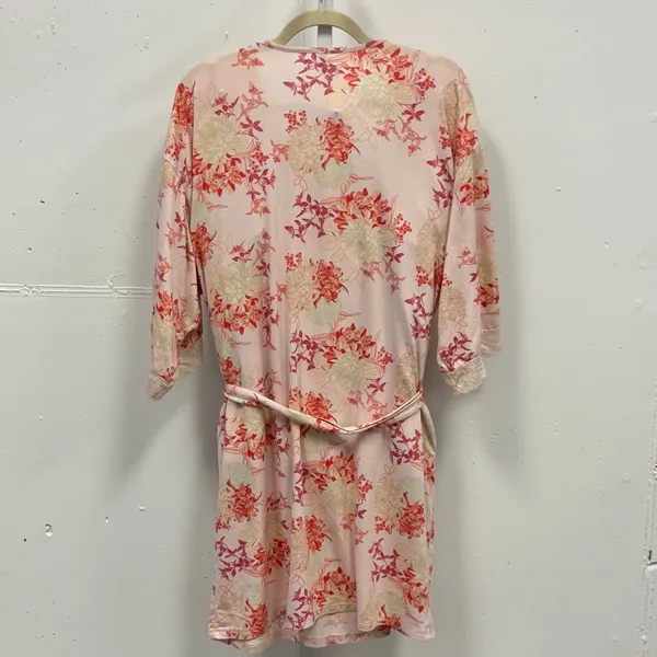 Flora Nikrooz Floral Sabrina Printed Travelset Pajama Pink Blush Top Shorts Robe - Image 3