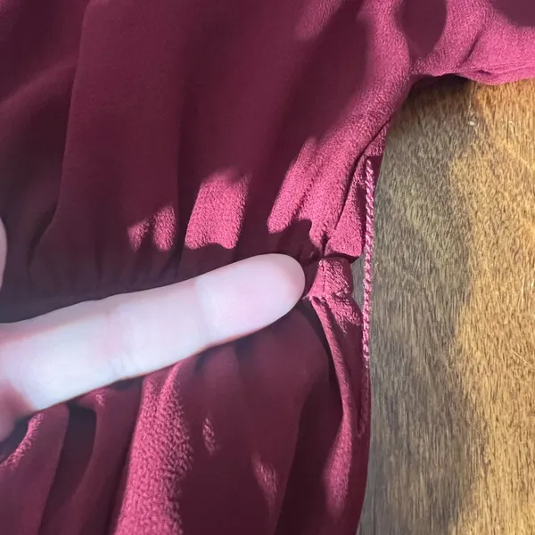 ANRABESS Maxi Dress‎ XL Maroon Sheer Lined Slit Dolman 3/4 Sleeve Elastic Waist - Image 11