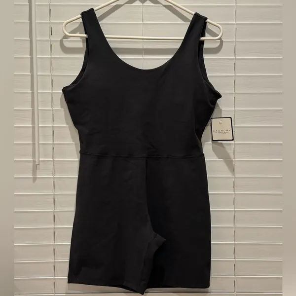 NEW Laundry By Shelli Segal Black Bodysuit‎ Athleisure Pilates Travel Size Large - Image 2