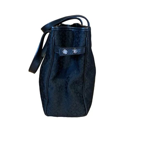 Celine Macadam Black Canvas Monogram W/Leather Trim Tote Bag - Image 6