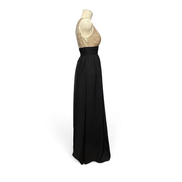 Loyeloy One Shoulder Sequin Gown Gold Black 4 - Image 5