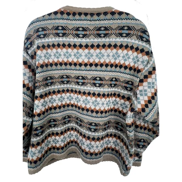 Tally-Ho Vintage L Aztec print cardigan wool blend Cardigan Knit 70's Womens - Image 9
