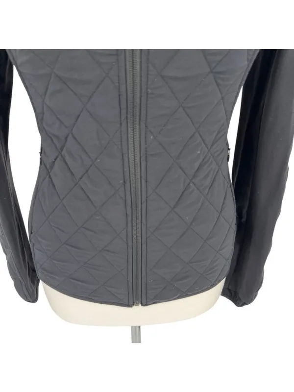 Athleta Upside Quilted Jacket Black Athleisure Sporty Minimalist Techwear XS - Image 11