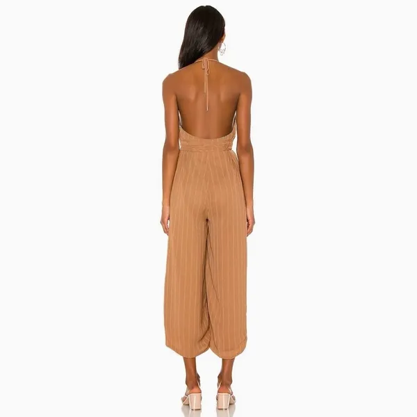 NWT!! HOUSE OF HARLOW 1960 x Revolve‎ Paolo Jumpsuit Tawny Brown Festival Large - Image 7