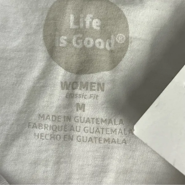 Life is Good Women's Peace and Love Logo Short Sleeve White Graphic Tee Sz M - Image 5