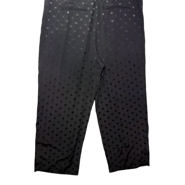 Anthropologie The Essential Jumpsuit Black Polka Dot Wide Leg V-Neck Size 14 - Image 9
