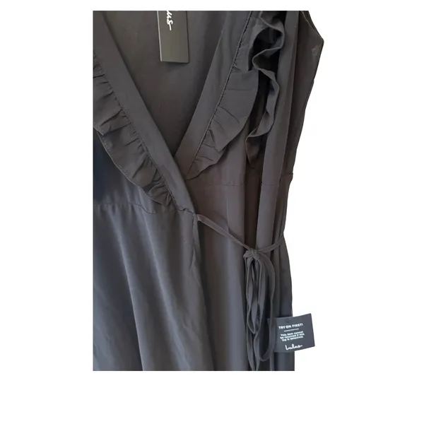 NWT Lulus Major‎ Elegance Black Sleeveless Ruffled Wrap Maxi Dress SZ SMALL - Image 9