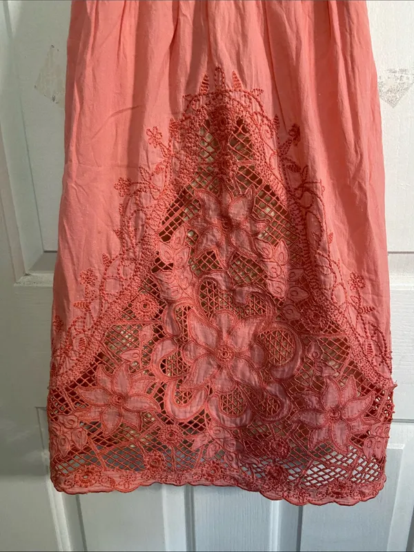 Miss Me Coral Pink Embroidered Sundress - Image 6