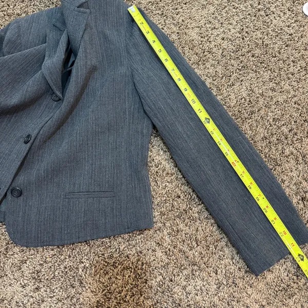 Ralph Lauren LRL Wool Blend 3 Button Blazer‎ Jacket Women's Sz 14 Gray Academia - Image 9