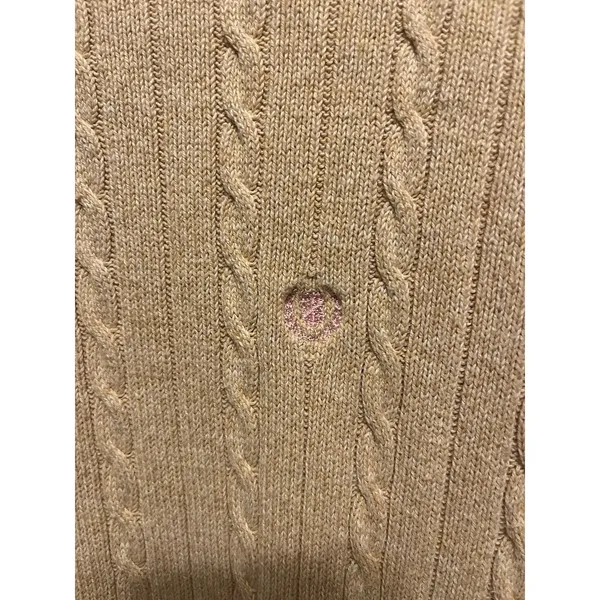 IZOD Tan Cable Knit Crewneck Sweater Sz. XL. - Image 2