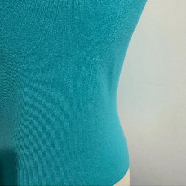 French Laundry Women Turquoise Knit Square Sleeveless‎ Fitted Top Size M - Image 6