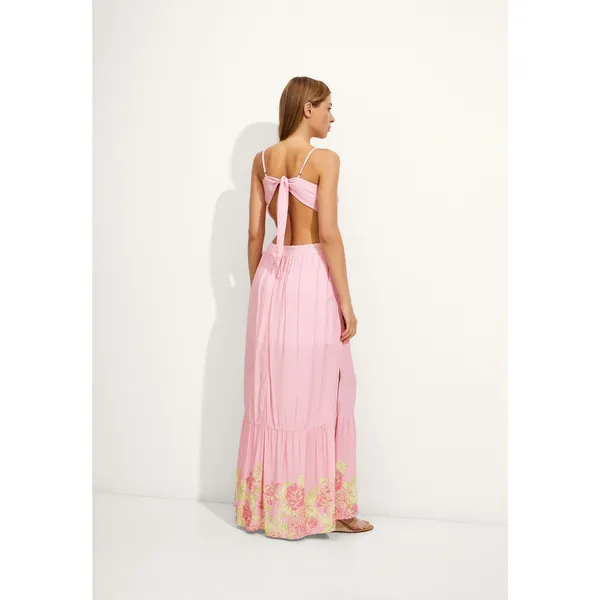 Maaji Chintz Floral Lisse Long Maxi Dress Size Large Wrap Front Tie Back Vacay - Image 14