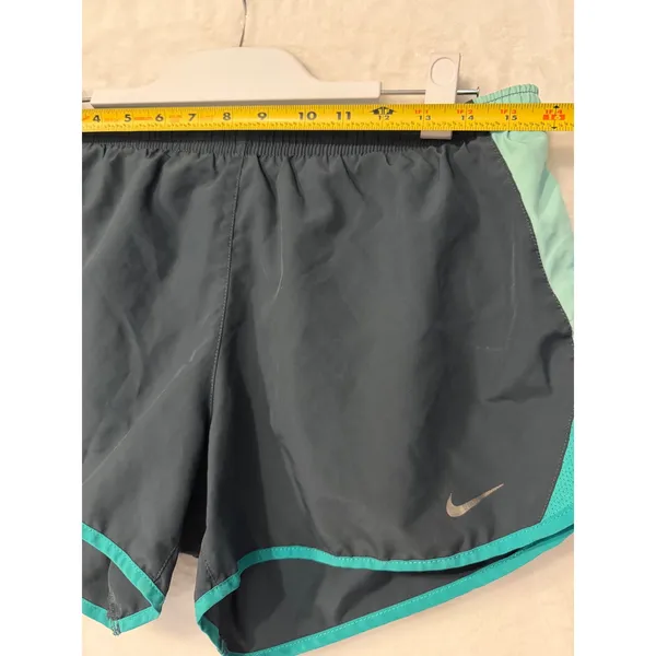 Nike Dri-FIT Running Shorts Womens Grey‎ Teal Mint Green Athletic Training 3in - Image 3