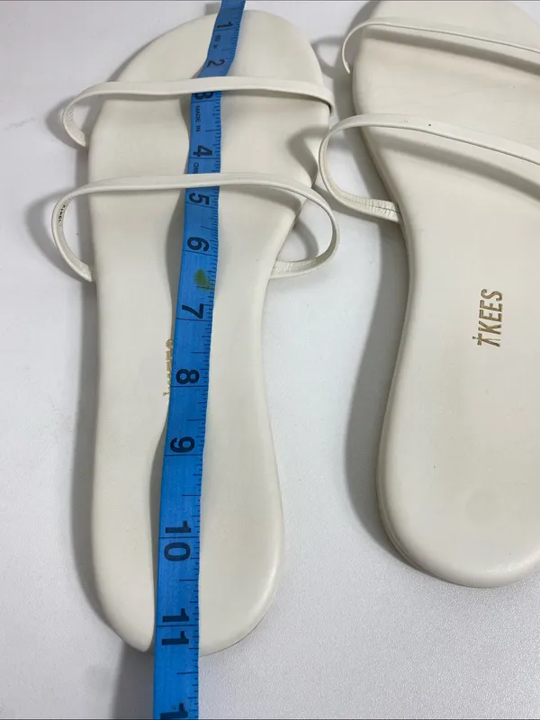 TKEES Cream Double-strap Minimal Slide Sandals Size 11 US - Image 10
