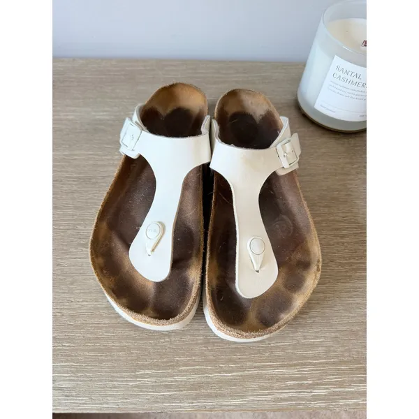 Papillio Birkenstock Gizeh Platform Sandals Womens White Size 40 US 9-9.5 - Image 6