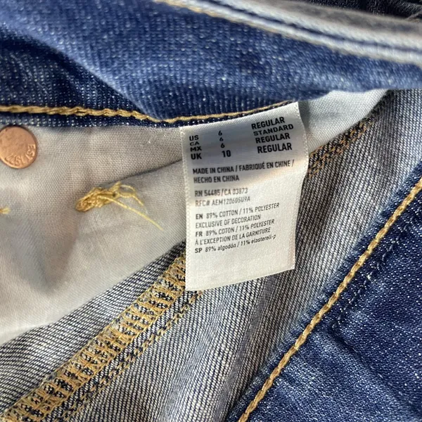 American Eagle Outfitters Tomgirl Ripped Blue Skinny Jeans - Image 8