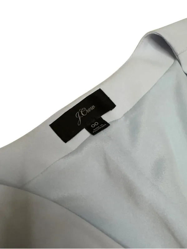 J.Crew Women’s 00 Light Blue Wrap Dress Long Sleeve Tie Waist Cocktail Mini XXS - Image 7