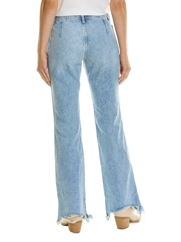 FREE PEOPLE IZZY FLARE JEAN BLUE 31 - Image 7
