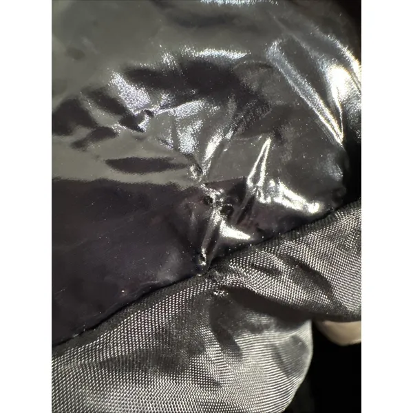 Stoosh Jacket Womens Medium Black Glossy Bubble Coat Cropped Shiny Puffer New - Image 15
