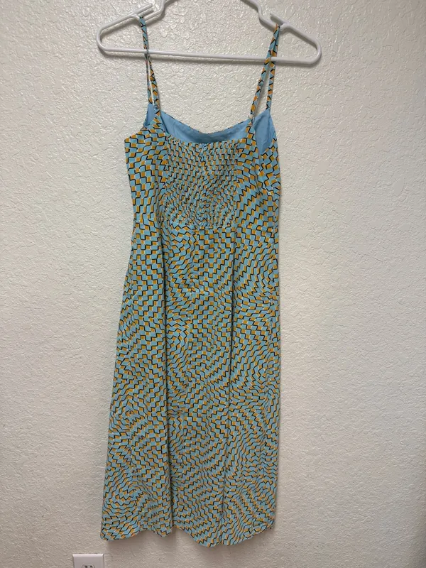 NWT COMMENSE Psychedelic Square Neck Geometric Print Dress Size Small - Image 10