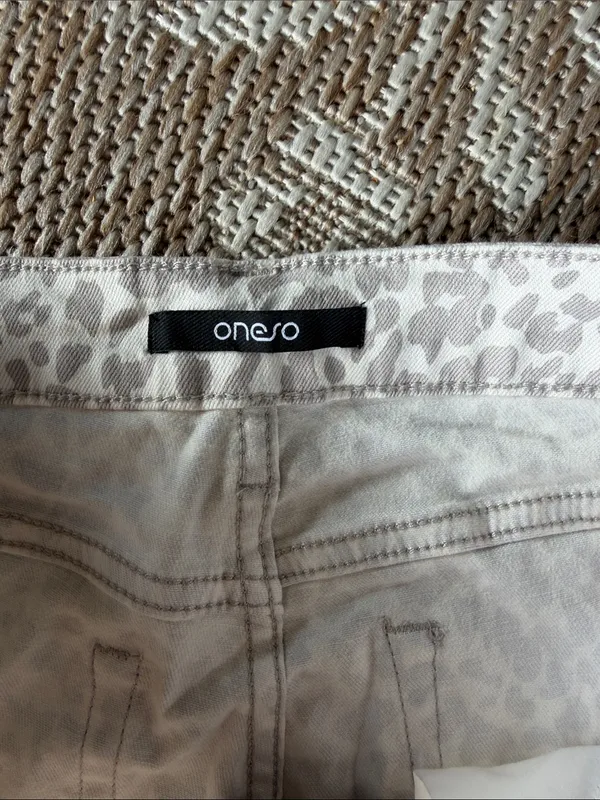 Womens Gray Leopard Print Chinos - Casual Straight Fit - Image 2