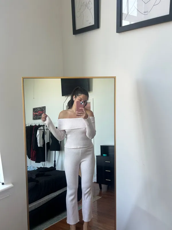 Pink knit set White Size L - Image 2