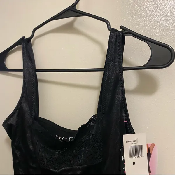 FIT Womens Black Body Suit Sexy Control M Medium Bust 36” Shapewear 303727 NWT - Image 2