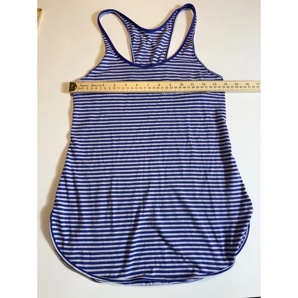 lululemon What The Sport Singlet Striped‎ Tank Top Purple Blue Size S - Image 9