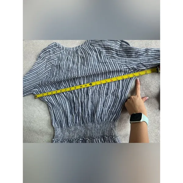 Rails Jasmine Linen Mini Dress in Tibet Stripe Blue - Image 10