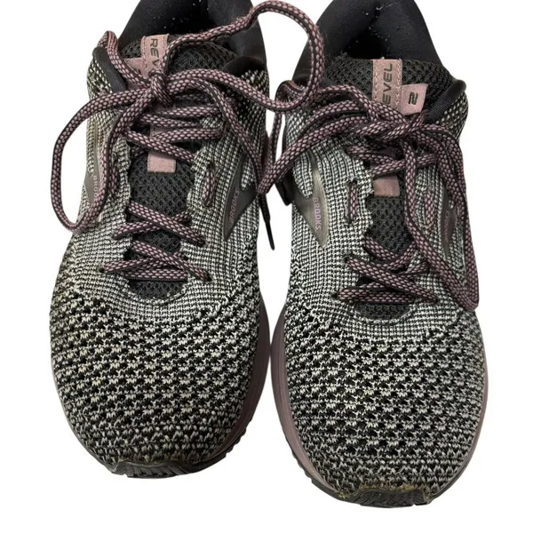 Brooks Revel 2 Running Shoes Black Grey Mauve Knit Athletic Outdoor Sneakers 8 - Image 6