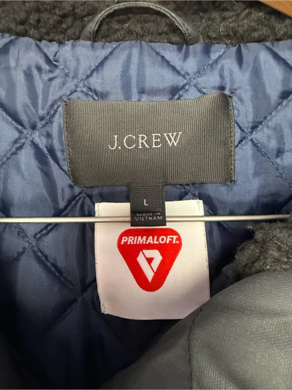 J. Crew Eco Friendly Primaloft Perfect Winter Parka in Navy Blue Size Large - Image 4